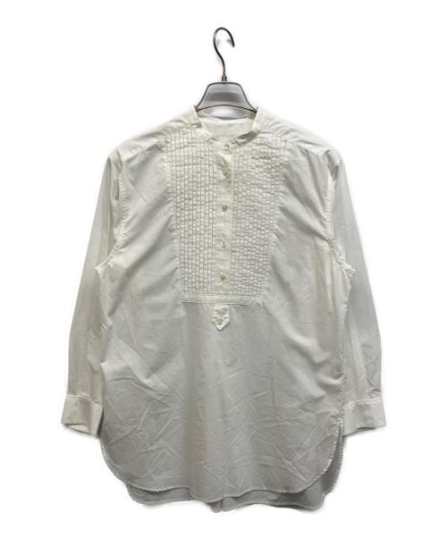 UNITED ARROWS（ユナイテッドアローズ）UNITED ARROWS (ユナイテッドアローズ) ピンタックバンドカラーロングシャツ ホワイト サイズ:Freeの古着・服飾アイテム