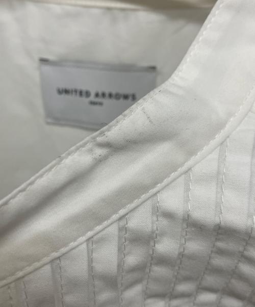 UNITED ARROWS（ユナイテッドアローズ）UNITED ARROWS (ユナイテッドアローズ) ピンタックバンドカラーロングシャツ ホワイト サイズ:Freeの古着・服飾アイテム
