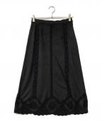 GRACE CONTINENTAL（グレースコンチネンタル）の古着「フェイクスウェードニットスカート」｜ブラック