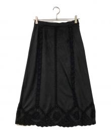 GRACE CONTINENTAL（（グレースコンチネンタル）の古着「フェイクスウェードニットスカート」｜ブラック