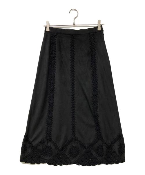 GRACE CONTINENTAL（（グレースコンチネンタル）GRACE CONTINENTAL (グレースコンチネンタル) フェイクスウェードニットスカート ブラック サイズ:38の古着・服飾アイテム