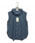 UNITED ARROWS（ユナイテッドアローズ）の古着「UNITED ARROWS DENIM ラッフルクルーネック ノースリーブ ブラウス」｜インディゴ