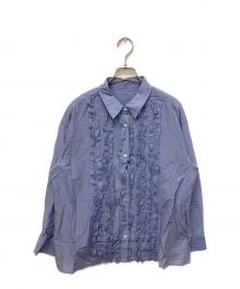 Spick and Span（スピック＆スパン）の古着「コットンシルクフロントフリルブラウス」｜ラベンダー