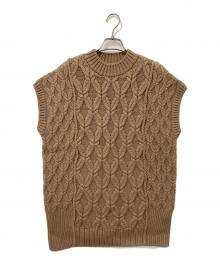 BATONER（バトナ―）の古着「マルチゲージ ケーブル ベスト」｜ブラウン