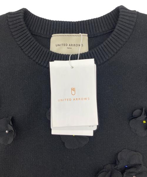 UNITED ARROWS（ユナイテッドアローズ）UNITED ARROWS (ユナイテッドアローズ) 3D フラワーモチーフ ノースリーブ ニットベスト ブラック サイズ:FREE 未使用品の古着・服飾アイテム