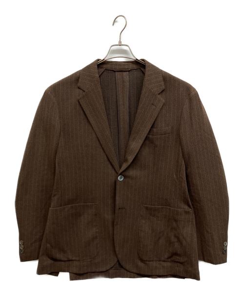 GOOVI（グービ）GOOVI (グービ) ヘリンボーンラッセルジャケット ブラウン サイズ:3の古着・服飾アイテム