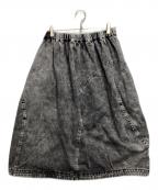 BLACK COMME des GARCONSブラックコムデギャルソン）の古着「ケミカルウォッシュデニムスカート」｜ブラック