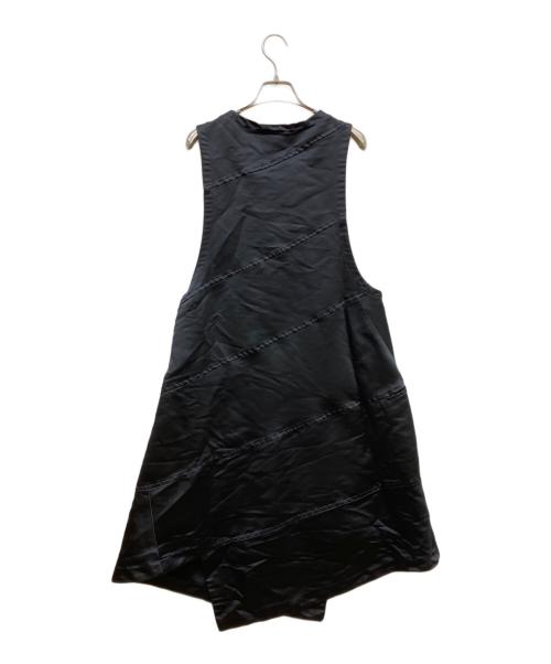 BLACK COMME des GARCONS（ブラックコムデギャルソン）BLACK COMME des GARCONS (ブラックコムデギャルソン) ポリ縮絨ノースリーブワンピース ブラック サイズ:XSの古着・服飾アイテム
