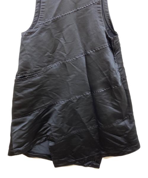 BLACK COMME des GARCONS（ブラックコムデギャルソン）BLACK COMME des GARCONS (ブラックコムデギャルソン) ポリ縮絨ノースリーブワンピース ブラック サイズ:XSの古着・服飾アイテム