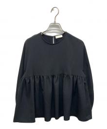 BALLSEY（ボールジィ）の古着「ランバスジャカード ペプラムブラウス」｜ブラック