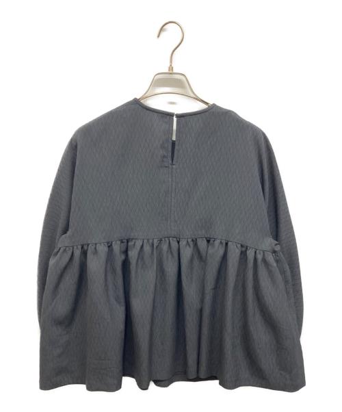 BALLSEY（ボールジィ）BALLSEY (ボールジィ) ランバスジャカード ペプラムブラウス ブラック サイズ:36の古着・服飾アイテム