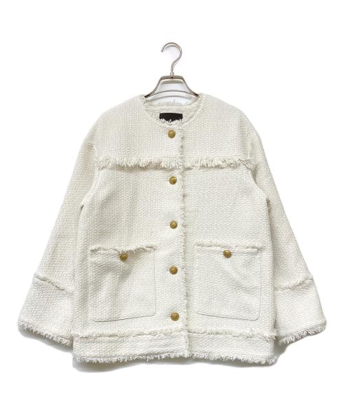 Droite lautreamont（ドロワットロートレアモン）Droite lautreamont (ドロワットロートレアモン) 22AW スラブラメツィードジャケット ホワイト サイズ:2の古着・服飾アイテム
