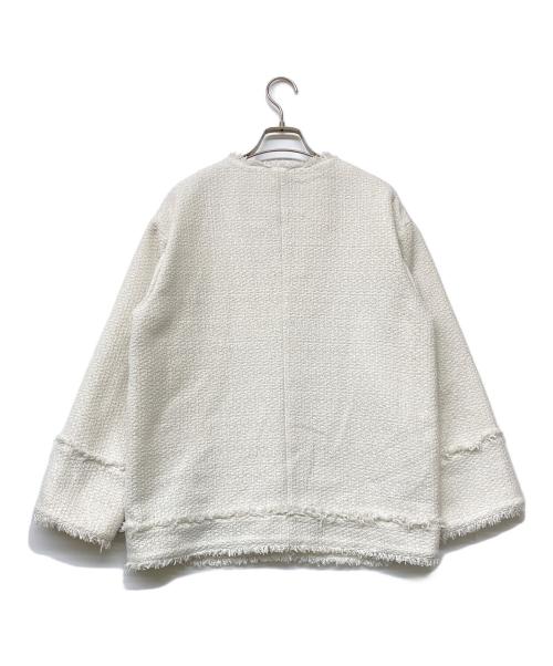 Droite lautreamont（ドロワットロートレアモン）Droite lautreamont (ドロワットロートレアモン) 22AW スラブラメツィードジャケット ホワイト サイズ:2の古着・服飾アイテム