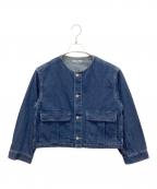 JOURNAL STANDARD relumeジャーナルスタンダード レリューム）の古着「25011462107010　コットンツイルノーカラーブルゾン」｜ブルー