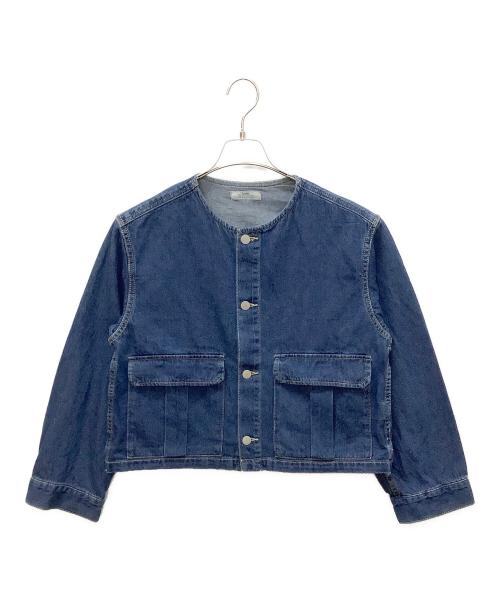 JOURNAL STANDARD relume（ジャーナルスタンダード レリューム）JOURNAL STANDARD relume (ジャーナルスタンダード レリューム) 25011462107010　コットンツイルノーカラーブルゾン ブルー サイズ:Fの古着・服飾アイテム