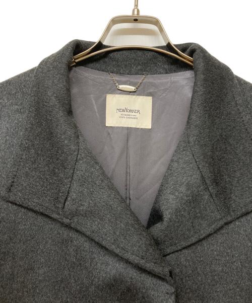 NEWYORKER（ニューヨーカー）NEWYORKER (ニューヨーカー) カシミヤスタンドカラーコート グレー サイズ:9の古着・服飾アイテム