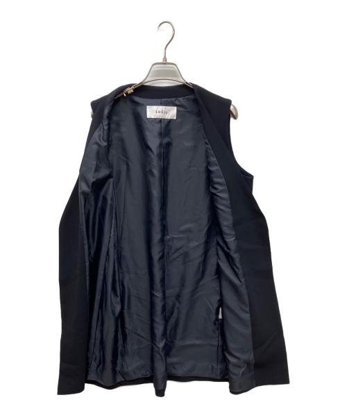 SOEJU（ソージュ）SOEJU (ソージュ) ウールライクロングジレ　ベスト ネイビー サイズ:FREEの古着・服飾アイテム