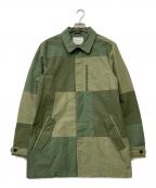 SCOTCH & SODAスコッチアンドソーダ）の古着「パッチワークステンカラーコート」｜オリーブ