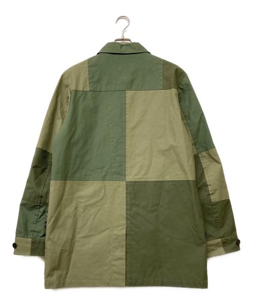 SCOTCH & SODA（スコッチアンドソーダ）SCOTCH & SODA (スコッチアンドソーダ) パッチワークステンカラーコート オリーブ サイズ:Lの古着・服飾アイテム