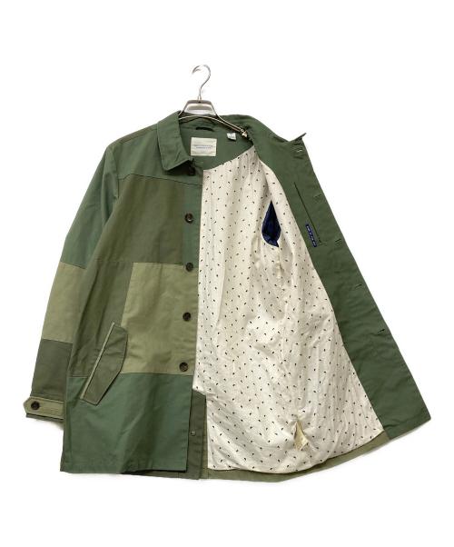 SCOTCH & SODA（スコッチアンドソーダ）SCOTCH & SODA (スコッチアンドソーダ) パッチワークステンカラーコート オリーブ サイズ:Lの古着・服飾アイテム