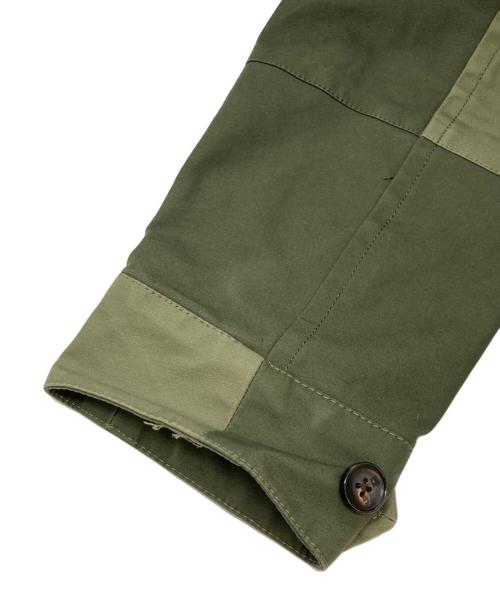 SCOTCH & SODA（スコッチアンドソーダ）SCOTCH & SODA (スコッチアンドソーダ) パッチワークステンカラーコート オリーブ サイズ:Lの古着・服飾アイテム