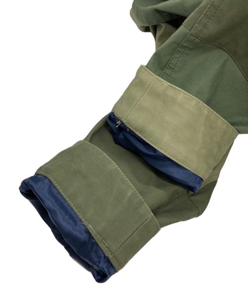 SCOTCH & SODA（スコッチアンドソーダ）SCOTCH & SODA (スコッチアンドソーダ) パッチワークステンカラーコート オリーブ サイズ:Lの古着・服飾アイテム