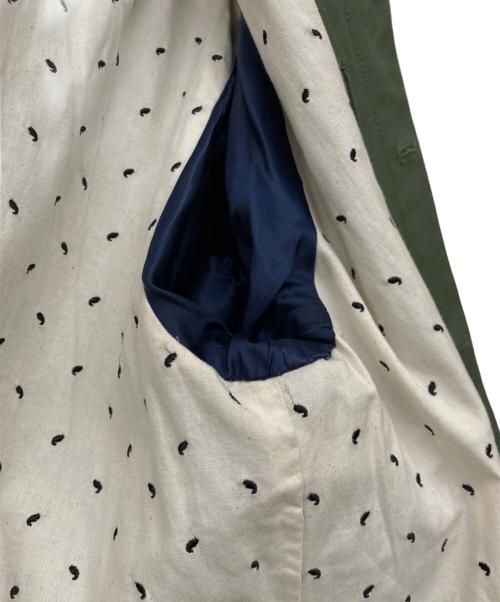 SCOTCH & SODA（スコッチアンドソーダ）SCOTCH & SODA (スコッチアンドソーダ) パッチワークステンカラーコート オリーブ サイズ:Lの古着・服飾アイテム