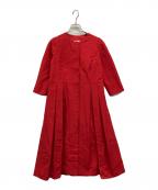 atelier KEISUZUKIアトリエ ケイスズキ）の古着「UNI ミカド ベルテットロングワンピースコート」｜レッド