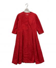 atelier KEISUZUKI（アトリエ ケイスズキ）の古着「UNI ミカド ベルテットロングワンピースコート」｜レッド