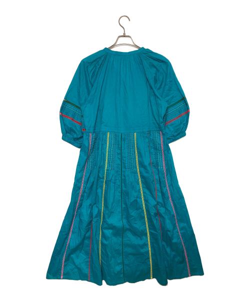 MUVEIL（ミュベール）MUVEIL (ミュベール) カラーステッチワンピース ブルー サイズ:SIZE 36の古着・服飾アイテム