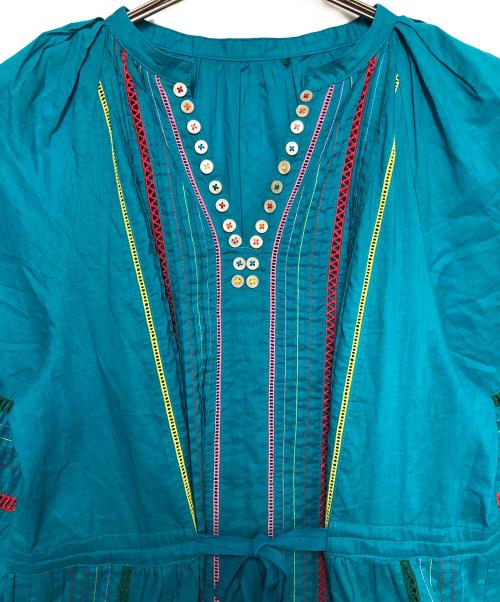 MUVEIL（ミュベール）MUVEIL (ミュベール) カラーステッチワンピース ブルー サイズ:SIZE 36の古着・服飾アイテム