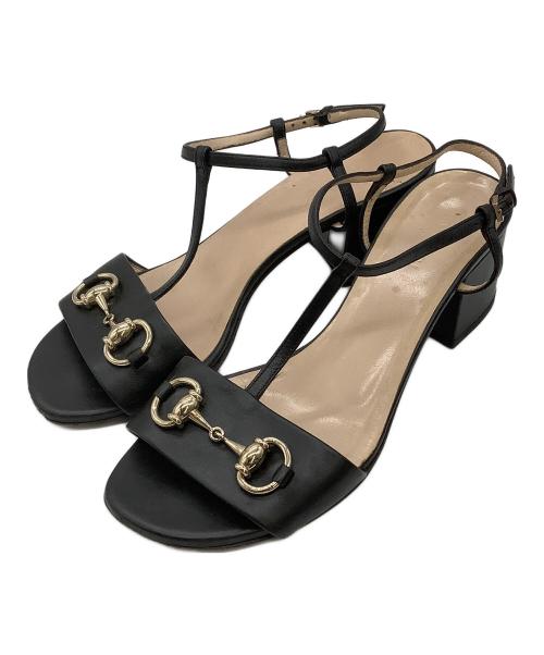 GUCCI（グッチ）GUCCI (グッチ) サンダル ホースビットサンダル 466706 ブラック サイズ:35 1/2の古着・服飾アイテム