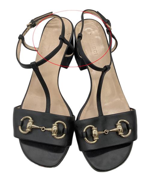 GUCCI（グッチ）GUCCI (グッチ) サンダル ホースビットサンダル 466706 ブラック サイズ:35 1/2の古着・服飾アイテム