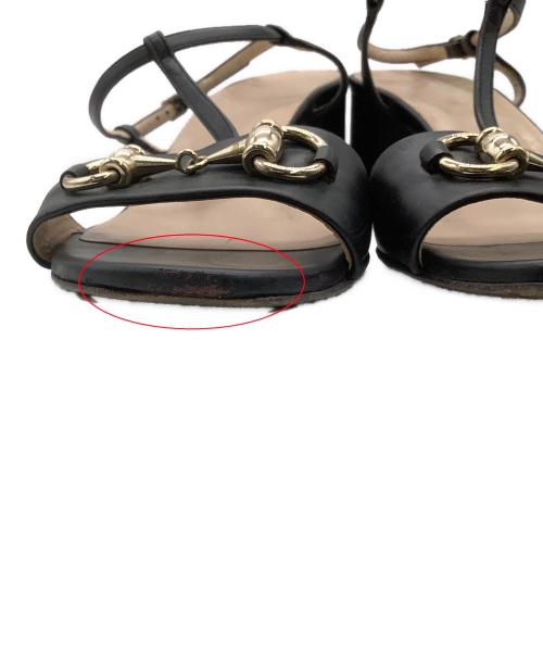 GUCCI（グッチ）GUCCI (グッチ) サンダル ホースビットサンダル 466706 ブラック サイズ:35 1/2の古着・服飾アイテム