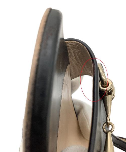 GUCCI（グッチ）GUCCI (グッチ) サンダル ホースビットサンダル 466706 ブラック サイズ:35 1/2の古着・服飾アイテム