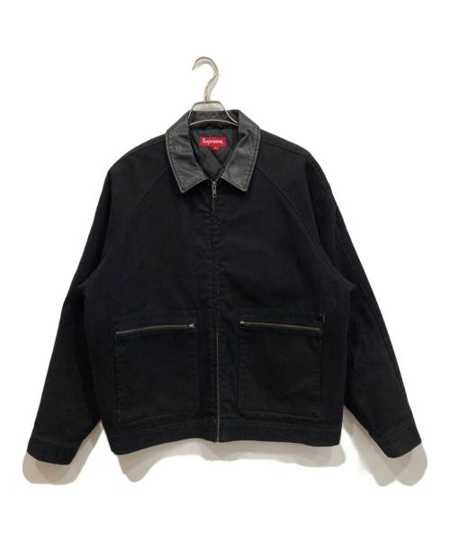 SUPREME（シュプリーム）SUPREME (シュプリーム) Leather Collar Work Jacket ブラック サイズ:Lの古着・服飾アイテム
