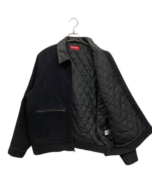 SUPREME（シュプリーム）SUPREME (シュプリーム) Leather Collar Work Jacket ブラック サイズ:Lの古着・服飾アイテム