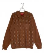 SUPREMEシュプリーム）の古着「Vertical Stripe Knit L/S Polo」｜ブラウン