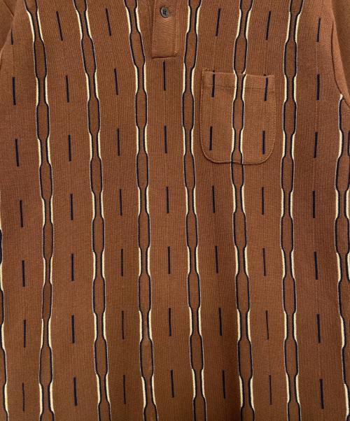 SUPREME（シュプリーム）SUPREME (シュプリーム) Vertical Stripe Knit L/S Polo ブラウン サイズ:Lの古着・服飾アイテム