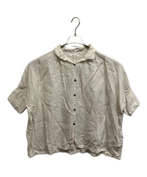 Honnete（オネット）Honnete (オネット) 100sボイルドコットン 半袖 ギャザー ブラウス ナチュラル サイズ:Freeの古着・服飾アイテム