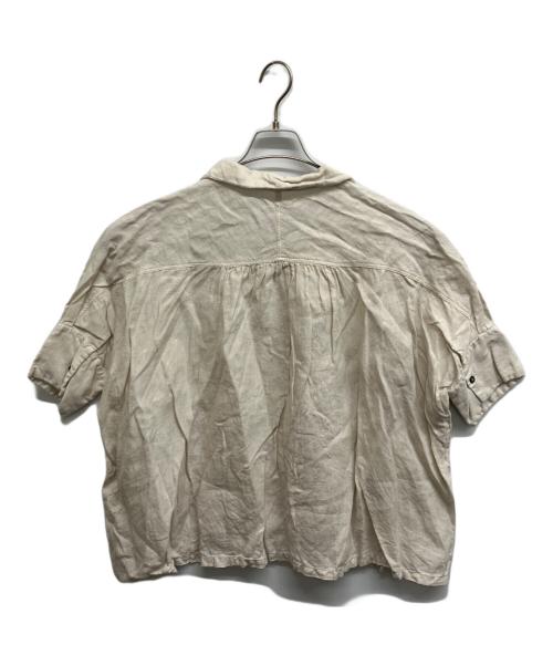 Honnete（オネット）Honnete (オネット) 100sボイルドコットン 半袖 ギャザー ブラウス ナチュラル サイズ:Freeの古着・服飾アイテム