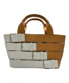 BALENCIAGAバレンシアガ）の古着「バックルショッパートート 410542 2760-D-002123」｜ベージュ×ホワイト