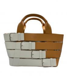 BALENCIAGA（バレンシアガ）の古着「バックルショッパートート 410542 2760-D-002123」｜ベージュ×ホワイト