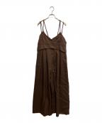 DRESSLAVEドレスレイブ）の古着「double spaghetti strap all in one(ダブルスパゲティストラップオールインワン)」｜ブラウン