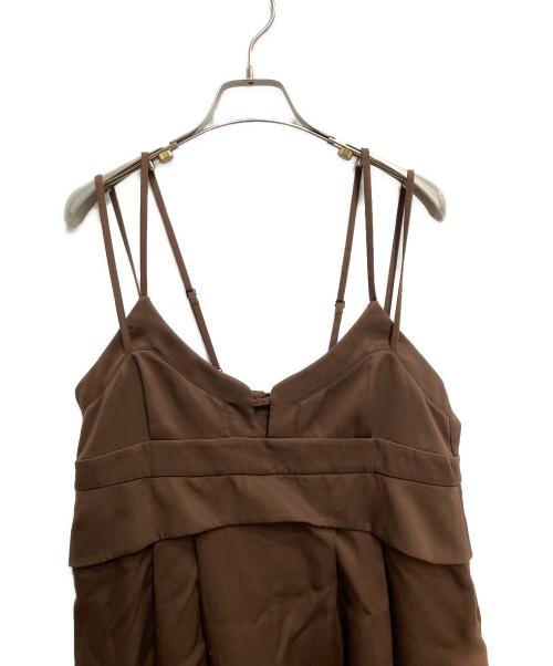 DRESSLAVE（ドレスレイブ）DRESSLAVE (ドレスレイブ) double spaghetti strap all in one(ダブルスパゲティストラップオールインワン) ブラウン サイズ:38の古着・服飾アイテム