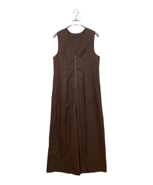 LOUNIE（ルーニー）LOUNIE (ルーニー) フロントファスナーオールインワン ブラウン サイズ:36の古着・服飾アイテム