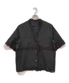 BEAUTY&YOUTH（ビューティーアンドユース）の古着「バテンレース ショートスリーブシャツ」｜グレー