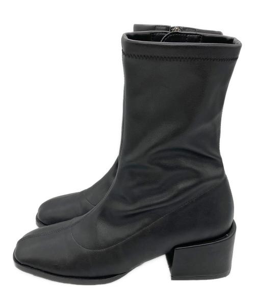 F by WELL FIT（エフバイウェルフィット）F by WELL FIT (エフバイウェルフィット) ストレッチショートブーツ ブラック サイズ:23.5の古着・服飾アイテム