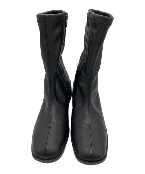 F by WELL FIT（エフバイウェルフィット）F by WELL FIT (エフバイウェルフィット) ストレッチショートブーツ ブラック サイズ:23.5の古着・服飾アイテム