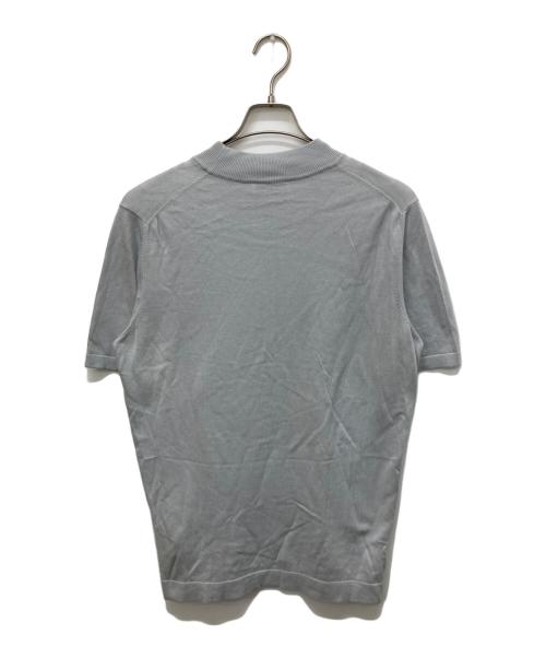 GRAN SASSO（グランサッソ）GRAN SASSO (グランサッソ) 12ゲージソフトコットンS/Sモックネックニット ライトグレー サイズ:50の古着・服飾アイテム